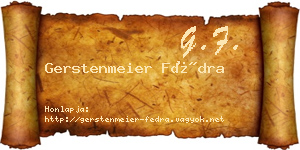 Gerstenmeier Fédra névjegykártya